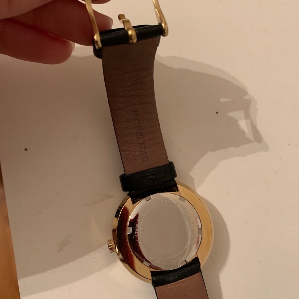 COPY - Michael Kors Black Leather Watch - Picture 11 of 11